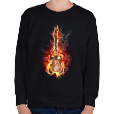 PRINTFASHION Gitár - Gyerek pulóver - Fekete gyerek pulóver, kardigán