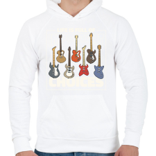 PRINTFASHION Gitár gyűjtő - Férfi kapucnis pulóver - Fehér férfi pulóver, kardigán