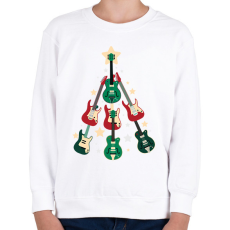 PRINTFASHION Gitár karácsonyfa - Gyerek pulóver - Fehér