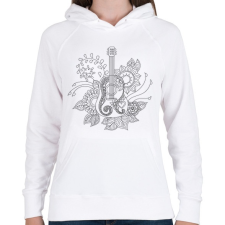 PRINTFASHION Gitár - Női kapucnis pulóver - Fehér női pulóver, kardigán