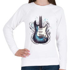 PRINTFASHION gitár - Női pulóver - Fehér női pulóver, kardigán