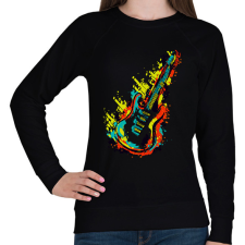 PRINTFASHION Gitár  - Női pulóver - Fekete női pulóver, kardigán