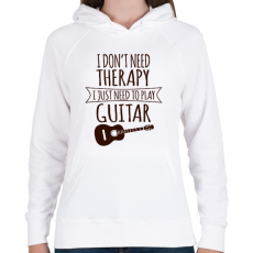 PRINTFASHION Gitár terápia - Női kapucnis pulóver - Fehér