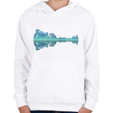 PRINTFASHION Gitár tükörkép - Gyerek kapucnis pulóver - Fehér