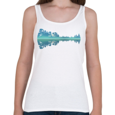 PRINTFASHION Gitár tükörkép - Női atléta - Fehér női trikó