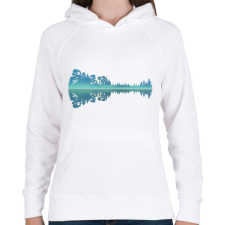 PRINTFASHION Gitár tükörkép - Női kapucnis pulóver - Fehér női pulóver, kardigán