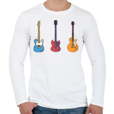 PRINTFASHION Gitárok - Férfi hosszú ujjú póló - Fehér férfi póló
