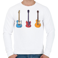PRINTFASHION Gitárok - Férfi pulóver - Fehér férfi pulóver, kardigán
