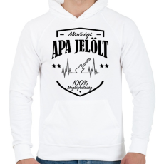 PRINTFASHION Gitáros apajelölt - Férfi kapucnis pulóver - Fehér