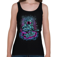 PRINTFASHION Gitáros asztronauta - Női atléta - Fekete női trikó