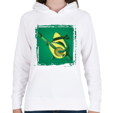 PRINTFASHION Gitáros avokádó - Női kapucnis pulóver - Fehér