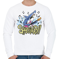 PRINTFASHION Gitáros cápa - Férfi pulóver - Fehér