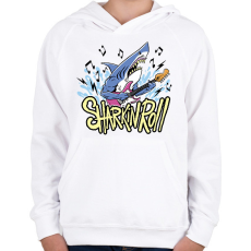 PRINTFASHION Gitáros cápa - Gyerek kapucnis pulóver - Fehér