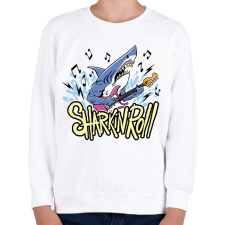 PRINTFASHION Gitáros cápa - Gyerek pulóver - Fehér gyerek pulóver, kardigán