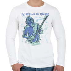 PRINTFASHION Gitáros élet - Férfi hosszú ujjú póló - Fehér