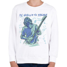 PRINTFASHION Gitáros élet - Gyerek pulóver - Fehér