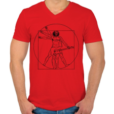 PRINTFASHION Gitáros ember - Férfi V-nyakú póló - Piros férfi póló