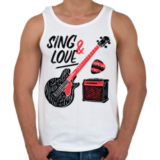 PRINTFASHION Gitáros énekes - Férfi atléta - Fehér