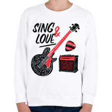 PRINTFASHION Gitáros énekes - Gyerek pulóver - Fehér gyerek pulóver, kardigán