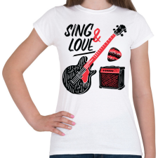 PRINTFASHION Gitáros énekes - Női póló - Fehér női póló