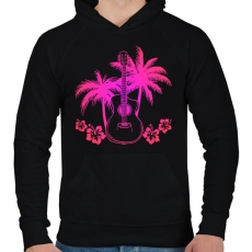PRINTFASHION Gitáros  - Férfi kapucnis pulóver - Fekete