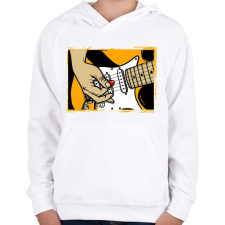 PRINTFASHION Gitáros - Gyerek kapucnis pulóver - Fehér gyerek pulóver, kardigán