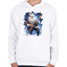 PRINTFASHION Gitáros mikulás - Gyerek kapucnis pulóver - Fehér