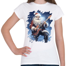 PRINTFASHION Gitáros mikulás - Női póló - Fehér női póló