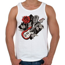 PRINTFASHION Gitáros minta - Férfi atléta - Fehér atléta, trikó