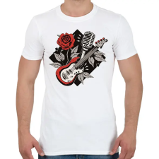PRINTFASHION Gitáros minta - Férfi póló - Fehér férfi póló