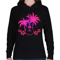 PRINTFASHION Gitáros  - Női kapucnis pulóver - Fekete