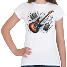 PRINTFASHION gitáros - Női póló - Fehér női póló