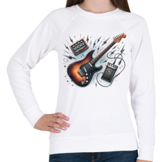 PRINTFASHION gitáros - Női pulóver - Fehér