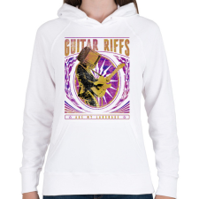 PRINTFASHION Gitáros szlogen - Női kapucnis pulóver - Fehér női pulóver, kardigán