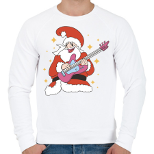 PRINTFASHION Gitáros télapó - Férfi pulóver - Fehér férfi pulóver, kardigán
