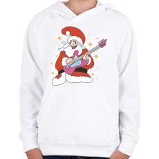 PRINTFASHION Gitáros télapó - Gyerek kapucnis pulóver - Fehér