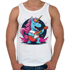 PRINTFASHION Gitáros unikornis - Férfi atléta - Fehér atléta, trikó