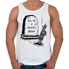 PRINTFASHION Give me a fucking break - Férfi atléta - Fehér atléta, trikó