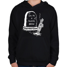 PRINTFASHION Give me a fucking break - Gyerek kapucnis pulóver - Fekete