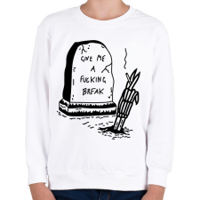 PRINTFASHION Give me a fucking break - Gyerek pulóver - Fehér gyerek pulóver, kardigán