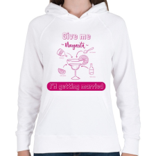 PRINTFASHION Give me margarita - Női kapucnis pulóver - Fehér női pulóver, kardigán