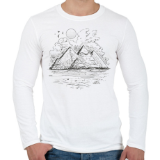 PRINTFASHION Gízai piramisok - Férfi hosszú ujjú póló - Fehér