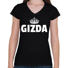 PRINTFASHION GIZDA - Női V-nyakú póló - Fekete