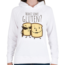 PRINTFASHION Glutén díler - Női kapucnis pulóver - Fehér női pulóver, kardigán