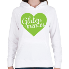 PRINTFASHION gluten-free-love-green - Női kapucnis pulóver - Fehér női pulóver, kardigán