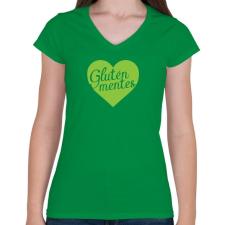 PRINTFASHION gluten-free-love-green - Női V-nyakú póló - Zöld női póló
