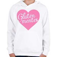 PRINTFASHION gluten-free-love-pink - Gyerek kapucnis pulóver - Fehér gyerek pulóver, kardigán