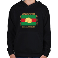 PRINTFASHION Gnocchi - parody - Gyerek kapucnis pulóver - Fekete