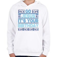 PRINTFASHION Go Jesus - Gyerek kapucnis pulóver - Fehér gyerek pulóver, kardigán