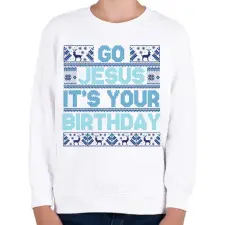 PRINTFASHION Go Jesus - Gyerek pulóver - Fehér gyerek pulóver, kardigán